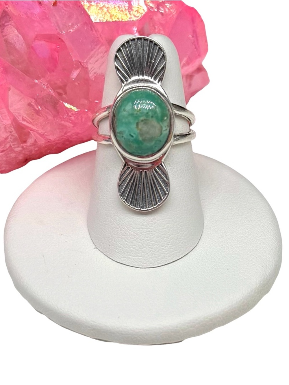 Arizona Mohave Turquoise Ring Size 6 Solid 925 Sterling Silver